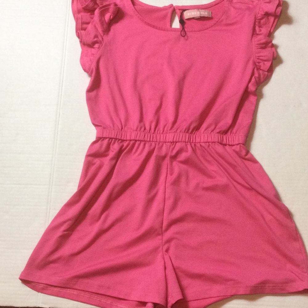 BCBGPink Ruffled Kids Romper SZ 7/8